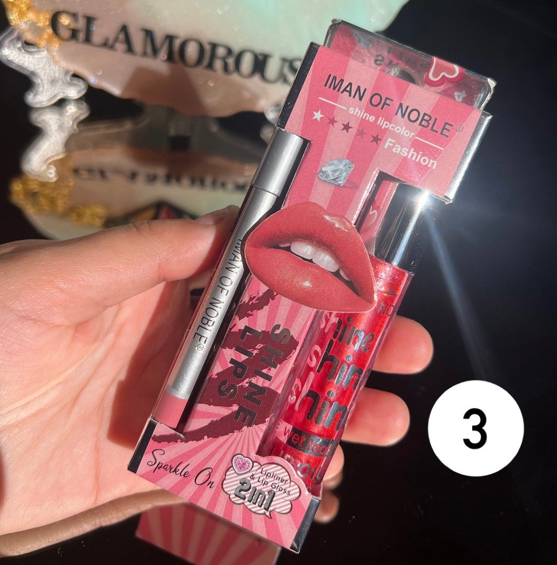Lip Combo IMAN OF NOBLE SHINE GLOSS + LIPLINER