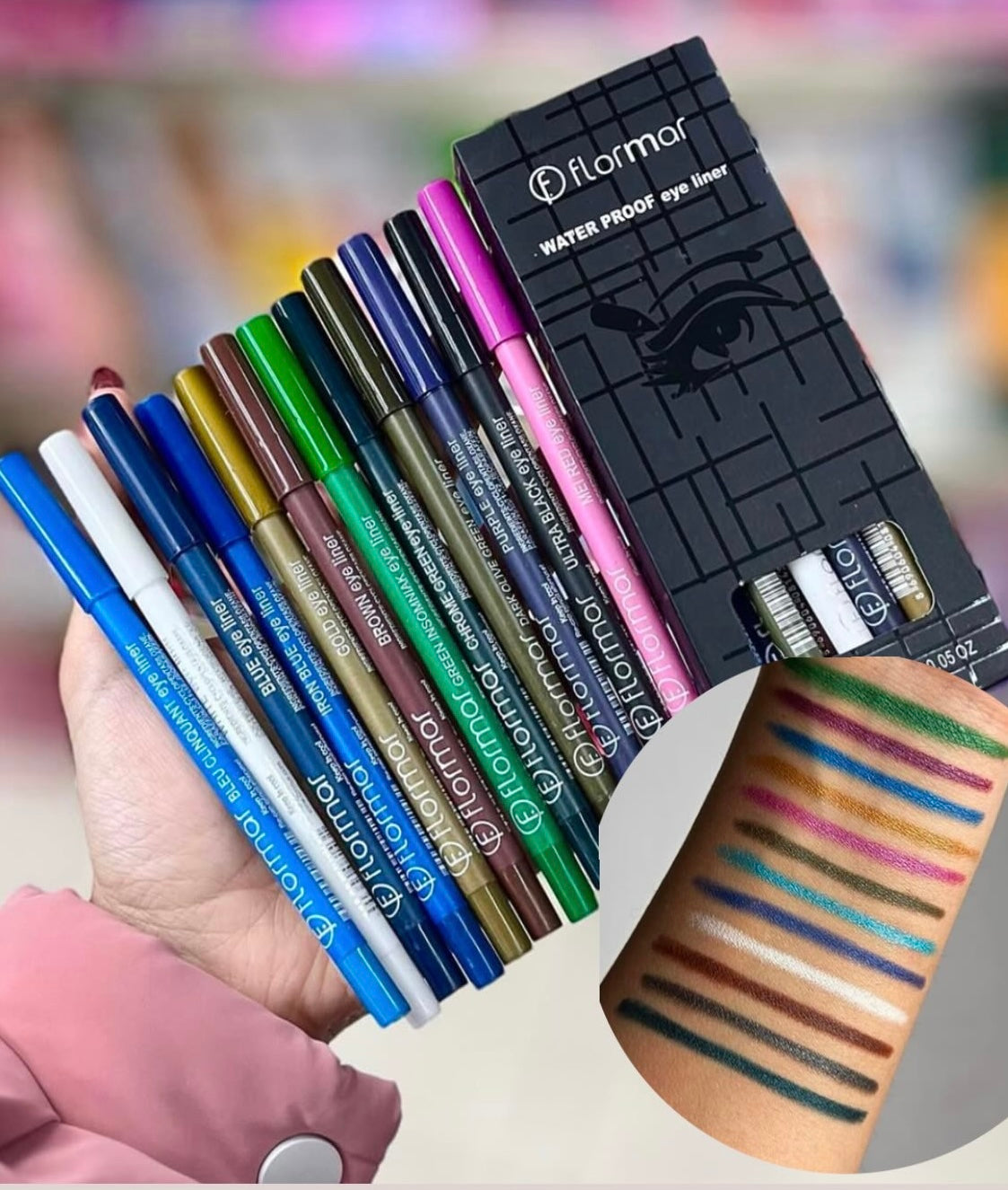 Pack 12 crayons pour les yeux Flormar waterproof