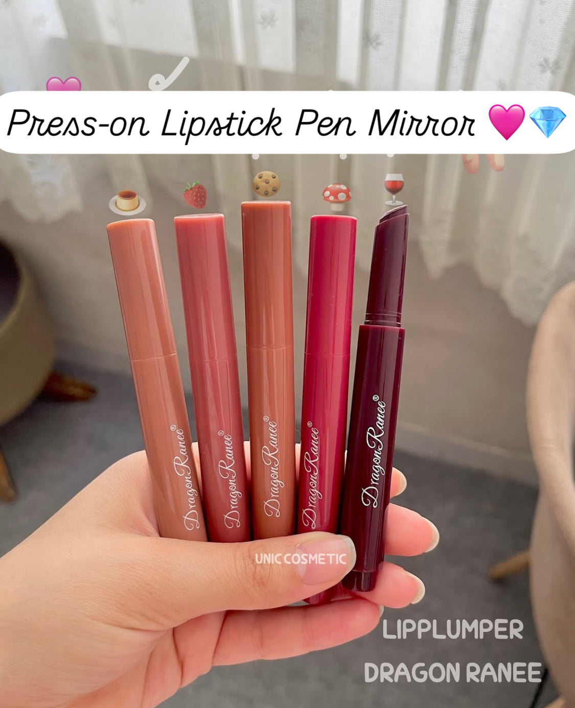 Press-on Lipstick Pen Mirror Dragon Rance