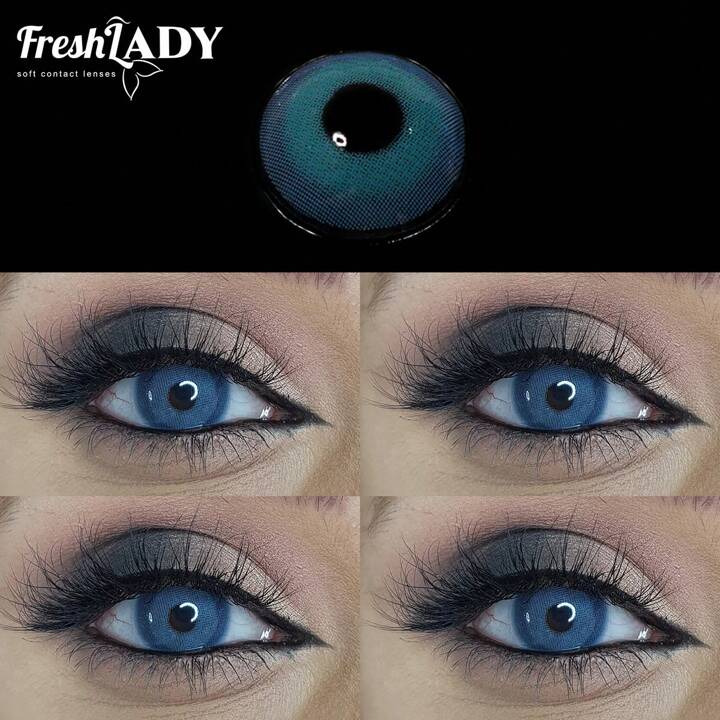Lentilles De Contact Colorées Jetables Pour 1 An Freshlady Pixie Bleu