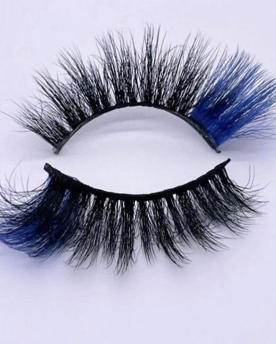 Faux-cils couleur mix bleu