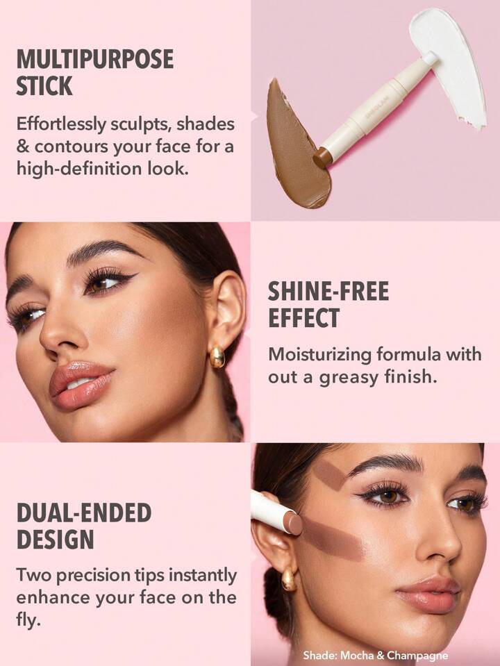 SHEGLAM 2 In 1 Dual Head Cream Contour Highlighter Stick COFFEE & GOLD