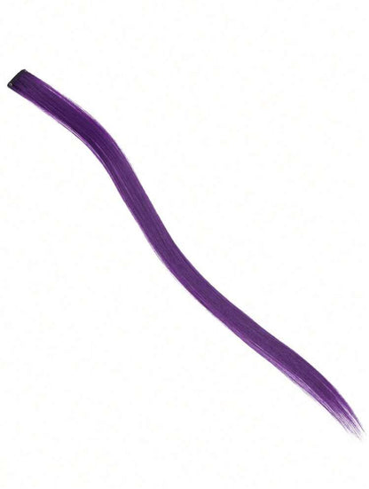 5pcs Purple Clip In Synthetic Hair Extension Long