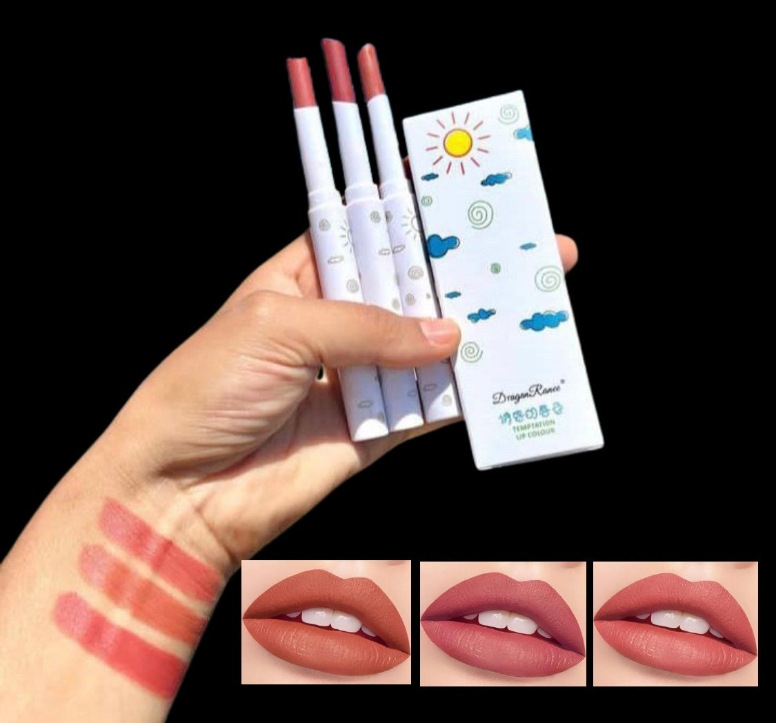 Dragon Ranee ensembles de 3 stylos à rouge à lèvres Nude