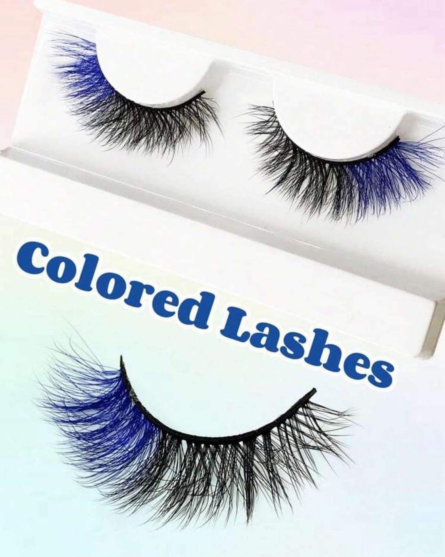 Faux-cils couleur mix bleu