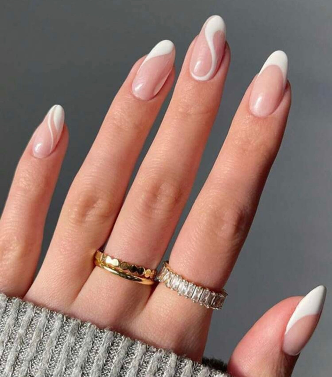 Faux ongles White French line